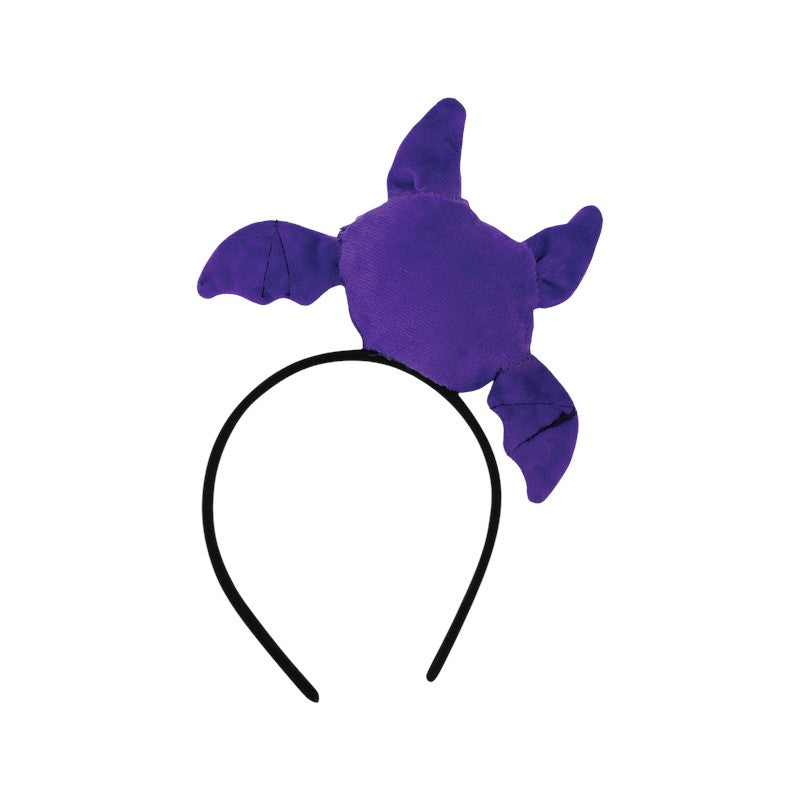 Cerchietto di Halloween con pipistrello viola kawaii imbottito e ricamato: accessorio per capelli per feste e travestimenti. Su Viano Shop!