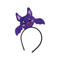 Cerchietto di Halloween con pipistrello viola kawaii imbottito e ricamato: accessorio per capelli per feste e travestimenti. Su Viano Shop!
