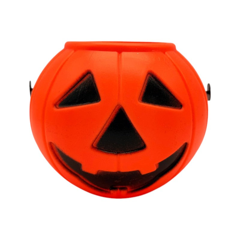 Secchiello zucca portadolcetti di Halloween con manico, disponibile in tre grandezze: classico cestino per dolcetto o scherzetto. Su Viano Shop!