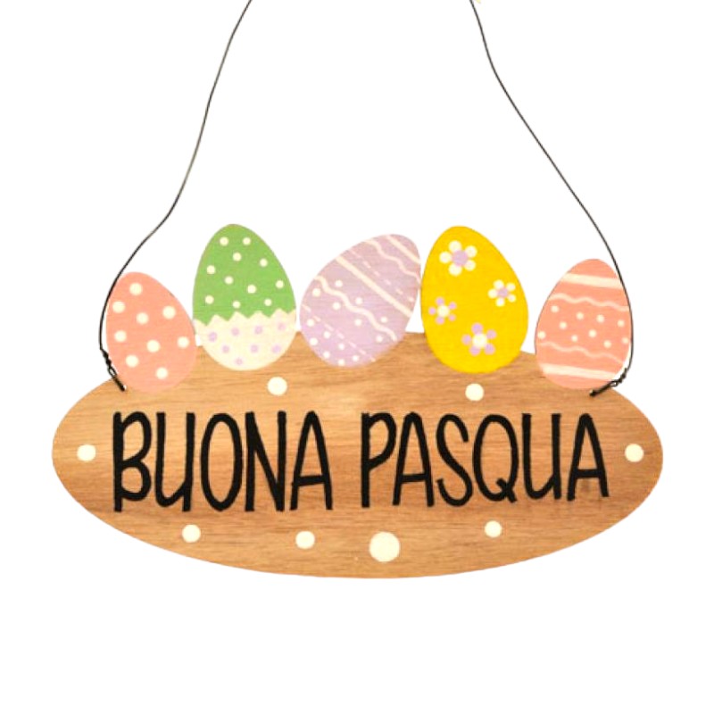 Bellissima decorazione per la tua casa nel periodo di Pasqua, in legno con cordino da appendere.