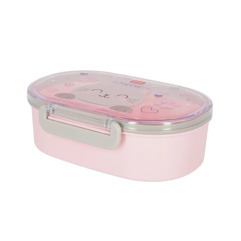 Porta merenda Legami Meow Kitty — lunch box rosa kawaii, divisorio removibile, clip, lavastoviglie. Perfetta per la scuola e regalo per bambine.