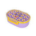 Porta merenda Legami Daisy — lunch box lilla kawaii, margherite sorridenti, clip gialle, divisorio removibile, lavastoviglie. Regalo perfetto per bambine.