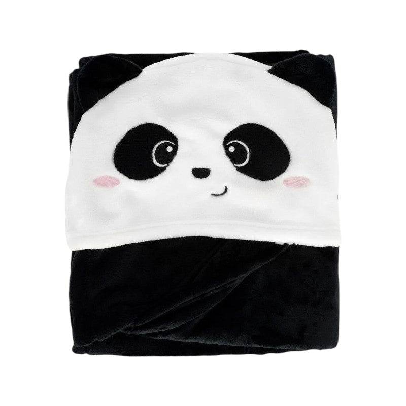 Coperta con cappuccio Panda Legami in morbido pile: design kawaii con orecchie e occhioni dolci. La coccola perfetta per le sere fredde!