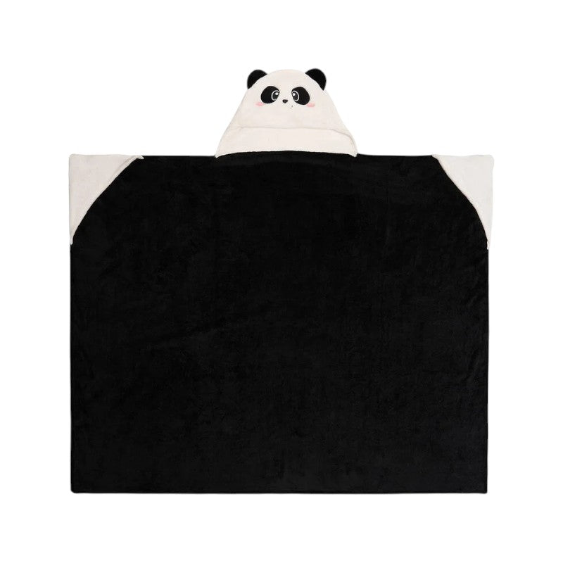 Coperta con cappuccio Panda Legami in morbido pile: design kawaii con orecchie e occhioni dolci. La coccola perfetta per le sere fredde!