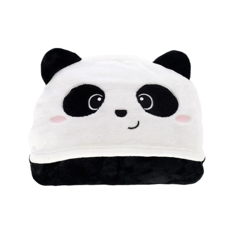 Coperta con cappuccio Panda Legami in morbido pile: design kawaii con orecchie e occhioni dolci. La coccola perfetta per le sere fredde!