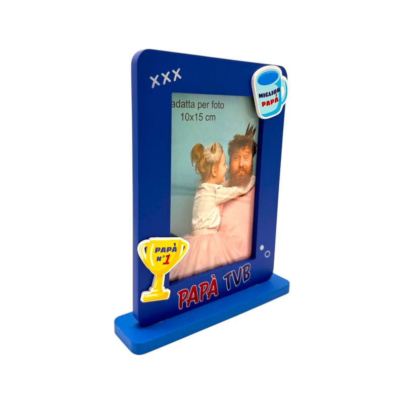 Cornice regalo festa del papa, con la scritta papà tvb e miglior papà.