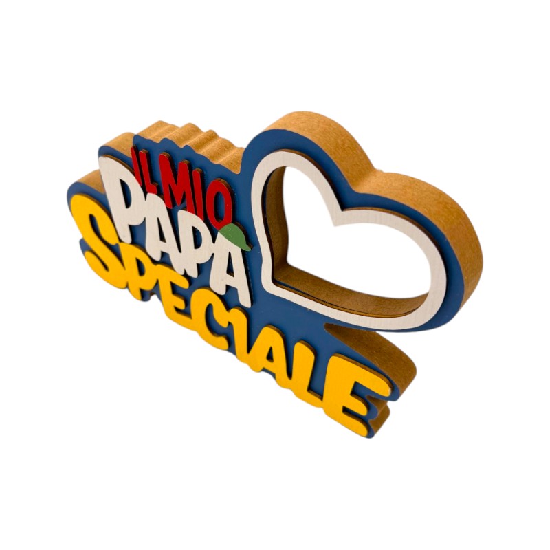 Cornice in legno per la festa del papà con la scritta "Il mio papà speciale"