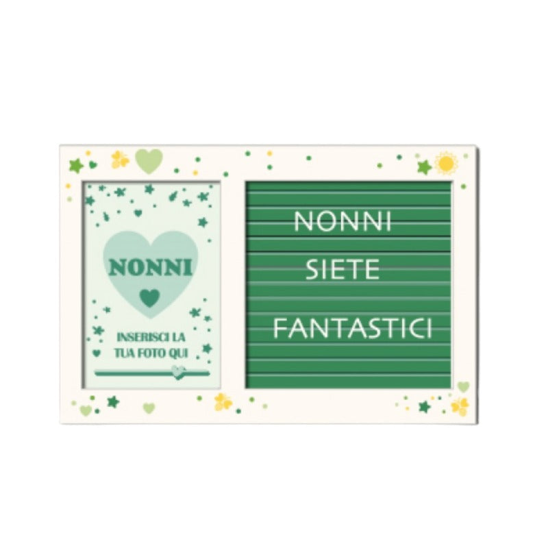 Bellissima cornice regalo per la festa dei nonni con la scritta "Nonni siete fantastici"