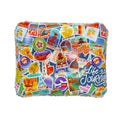 Cuscino gonfiabile Legami Life is a Journey 37x30cm: PVC con sticker travel vintage, design mete del mondo. Coordinato con il telo. Perfetto per mare e viaggio!
