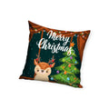 Cuscino rettangolare sfoderabile 40x40cm. Design Natalizio con disegnato un albero di natale illuminato ed una renna