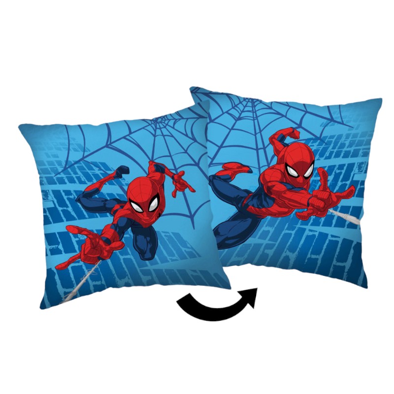 Cuscino quadrato sfoderabile a tema Marvel Spiderman in volo