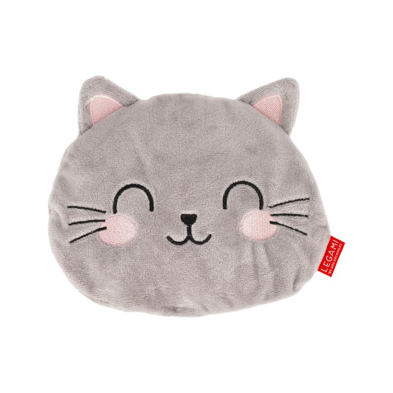 Cuscino termico Legami Gatto con semi di lino e lavanda, uso caldo e freddo. Mini Warm Cuddles per relax naturale kawaii. Scoprilo ora! 