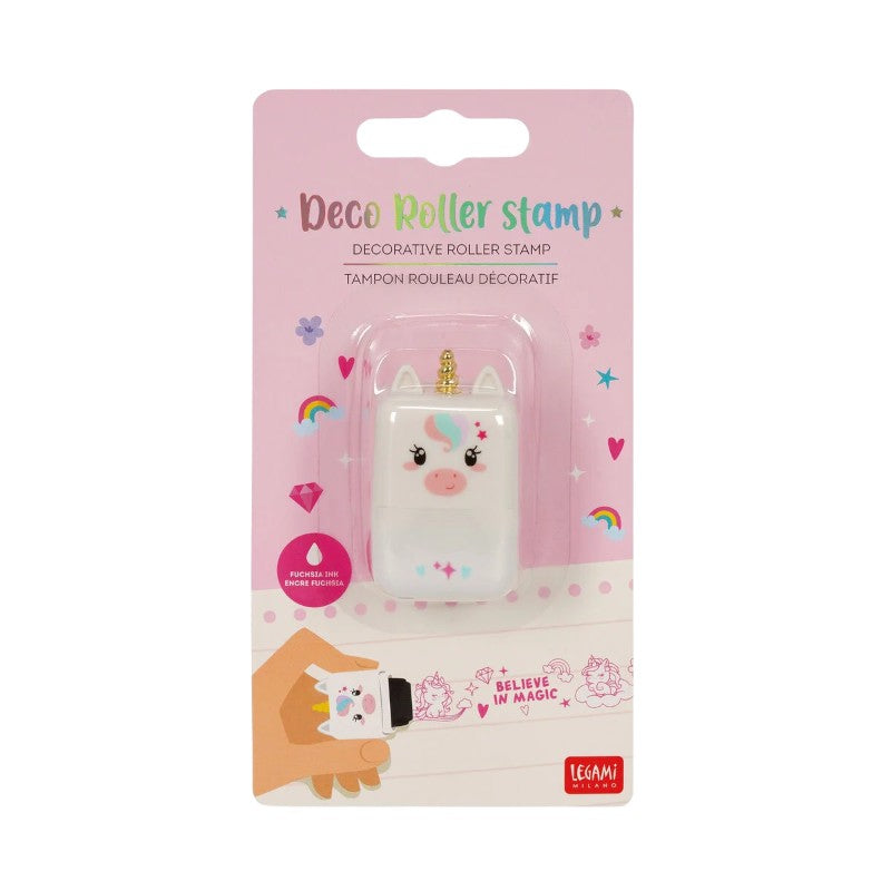 Timbro decorativo a rullo Legami Deco Roller Stamp — 300 metri di pattern kawaii, soggetti panda, gatto, unicorno. Regalo creativo per bambine.