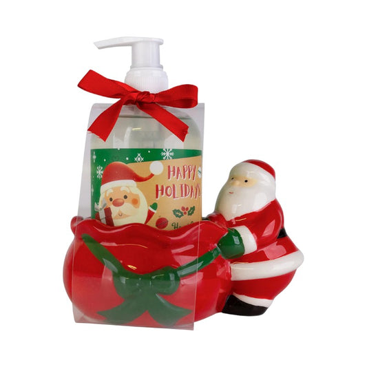 Bellissimo accessorio porta sapone natalizio a tema babbo natale, perfetto per rendere magica l'atmosfera del tuo bagno durante le feste.