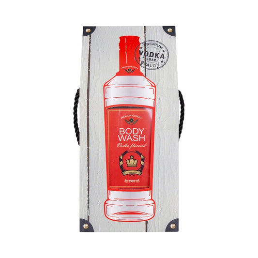 Divertentissimo docciaschiuma a forma di una bottiglia di Vodka, con scatola regalo