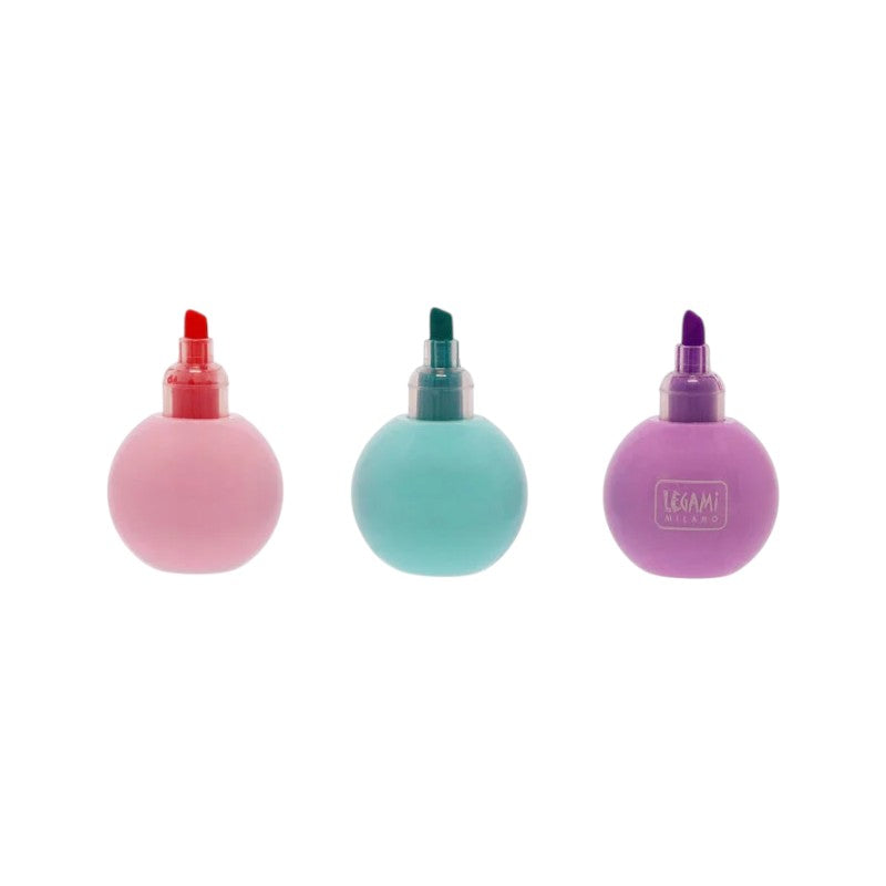 Evidenziatore 3 in 1 Legami Unicorno con 3 colori pastello impilabili: rosa, azzurro e lilla in un solo evidenziatore kawaii. Su Viano Shop!