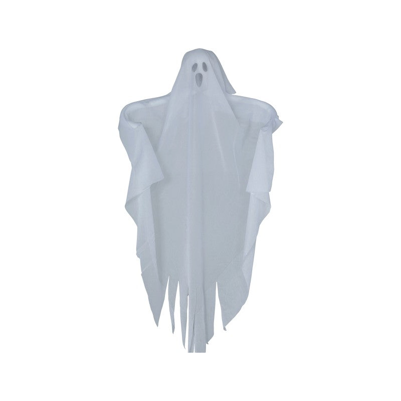 Fantasma decorativo di Halloween da appendere in tessuto bianco con braccia aperte: decorazione spettrale per casa e feste. Su Viano Shop!