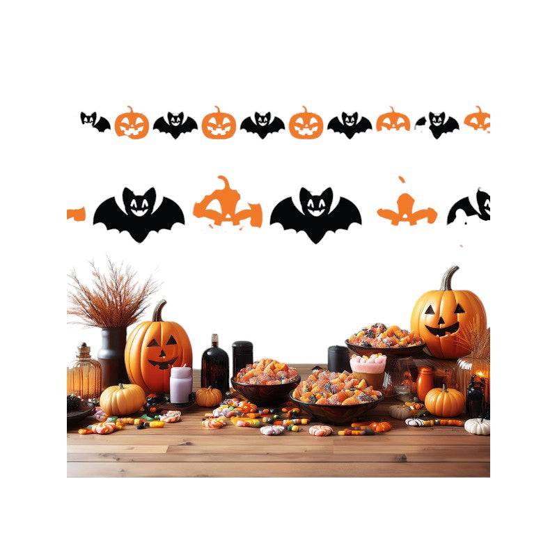 Festoni ghirlanda di Halloween Fiestas Guirca da 3 metri: pipistrelli, zucche, fantasmi e castelli per decorare la festa. Su Viano Shop!