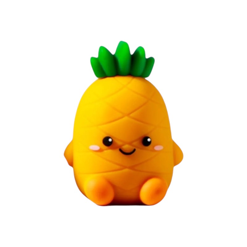 Gomme 3D kawaii I-Total Fresh Market 5cm: frutta e verdura con faccino sorridente. 7 personaggi da collezione. Regalo originale per bambini.
