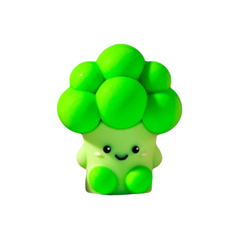 Gomme 3D kawaii I-Total Fresh Market 5cm: frutta e verdura con faccino sorridente. 7 personaggi da collezione. Regalo originale per bambini.