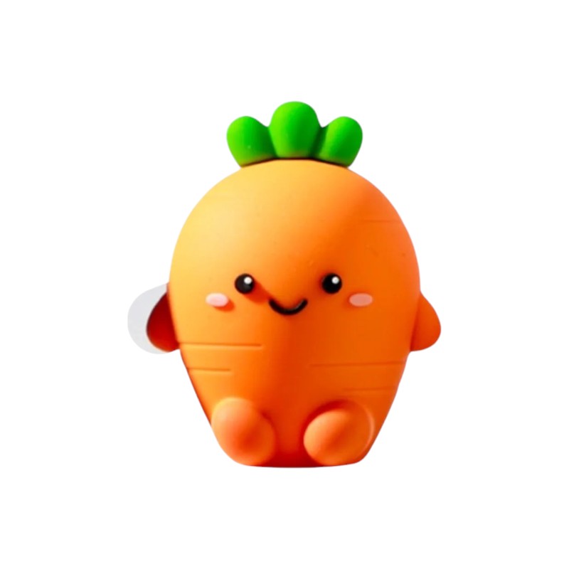 Gomme 3D kawaii I-Total Fresh Market 5cm: frutta e verdura con faccino sorridente. 7 personaggi da collezione. Regalo originale per bambini.