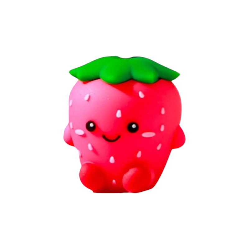 Gomme 3D kawaii I-Total Fresh Market 5cm: frutta e verdura con faccino sorridente. 7 personaggi da collezione. Regalo originale per bambini.