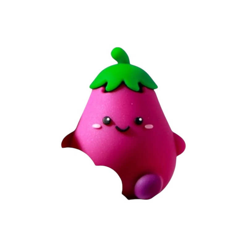 Gomme 3D kawaii I-Total Fresh Market 5cm: frutta e verdura con faccino sorridente. 7 personaggi da collezione. Regalo originale per bambini.
