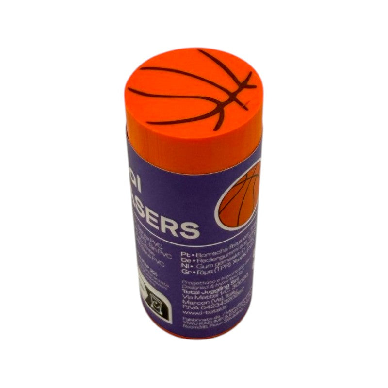 Gomme 3D sport I-Total — forma pallone, long eraser, varianti calcio, basket, volley e tennis. Regalo originale per bambini sportivi.