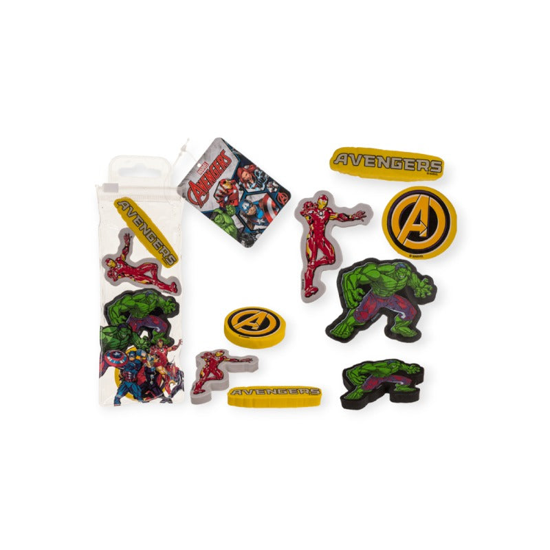 Bellissimo set per la scuola composto da 4 gomme da cancellare a tema Avengers