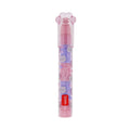 Gomme impilabili Legami Gatto — segmenti rosa e lilla, contenitore glitterato kawaii, cappuccio zampa felina. Regalo originale per la scuola.