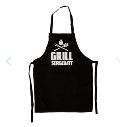 Grembiule da Uomo nero con scritta "Grill Sergeant"