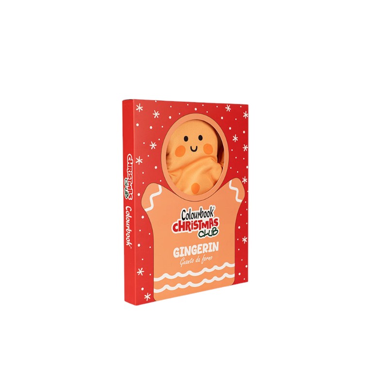 Guanto da forno Colourbook Christmas Club Gingerin a forma di omino di pan di zenzero: per sfornare biscotti di Natale. Su Viano Shop!