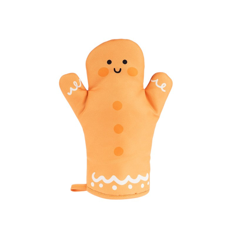 Guanto da forno Colourbook Christmas Club Gingerin a forma di omino di pan di zenzero: per sfornare biscotti di Natale. Su Viano Shop!