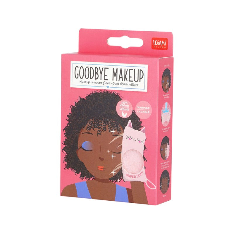 Guanto struccante Legami Goodbye Makeup super morbido, lavabile e 100% vegan: gatto, panda o unicorno kawaii. Scoprilo su Viano Shop!