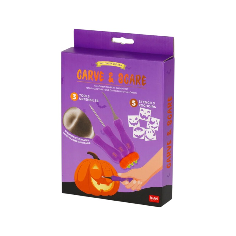 Kit di attrezzi e stampini perfetti per intagliare le tue zucche di Halloween
