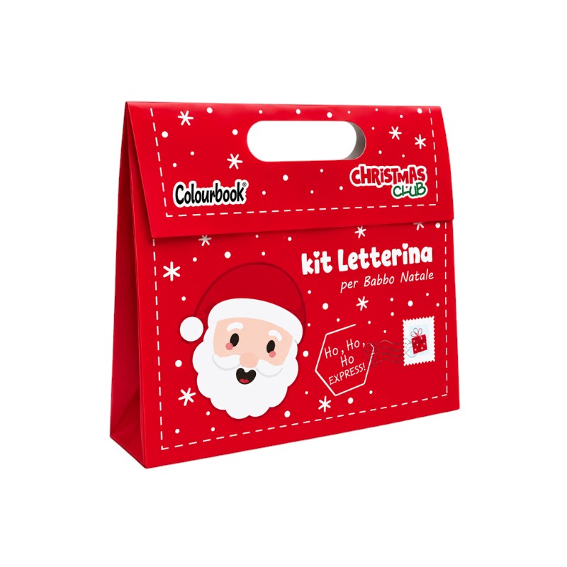 Kit Letterina per Babbo Natale Colourbook Christmas Club con busta, foglio, penna, sticker e appendiporta: magia per bambini. Su Viano Shop!