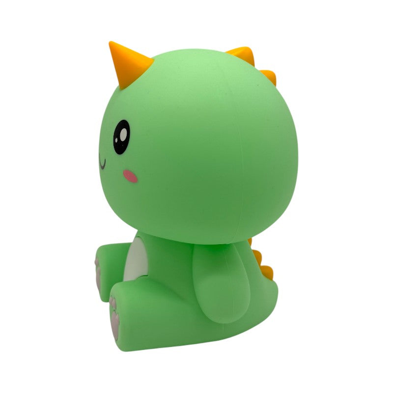 Lampada da comodino per bambini in silicone morbido con cambio colore LED, a tema dinosauro