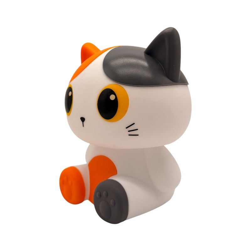 Lampada da comodino per bambini in silicone morbido con cambio colore LED a tema gattino colorato