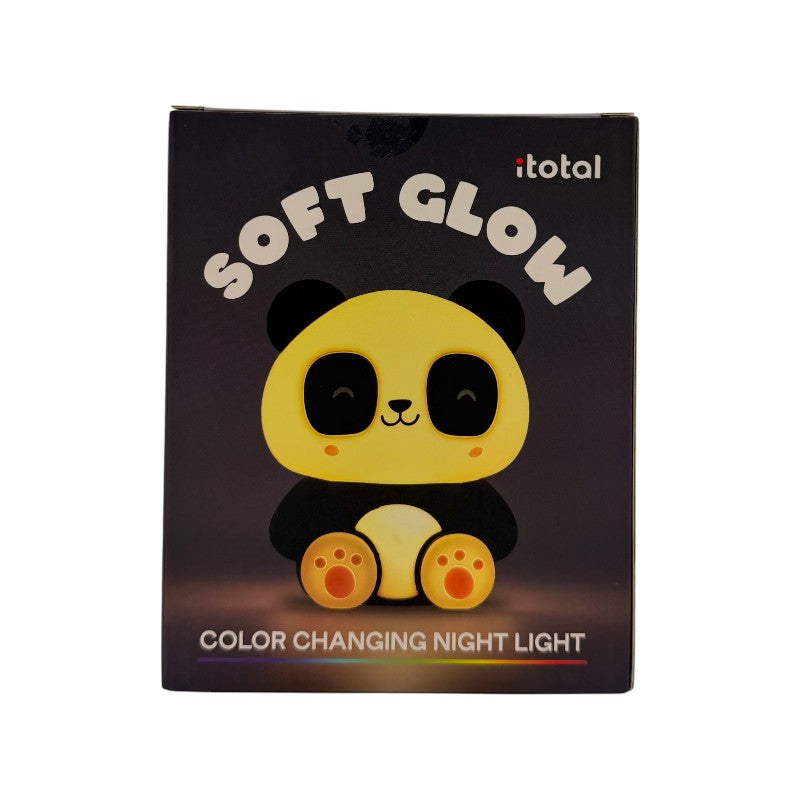 Lampada da comodino per bambini in silicone morbido con cambio colore LED a tema panda
