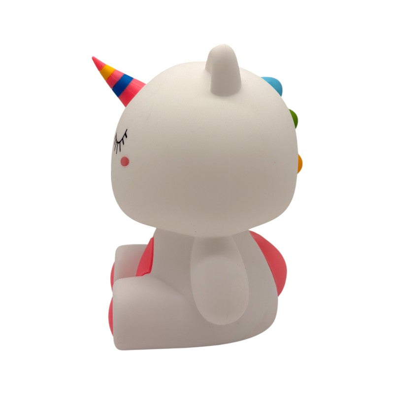 Lampada da comodino per bambini in silicone morbido con cambio colore LED a tema unicorno