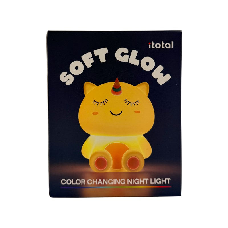 Lampada da comodino per bambini in silicone morbido con cambio colore LED a tema unicorno