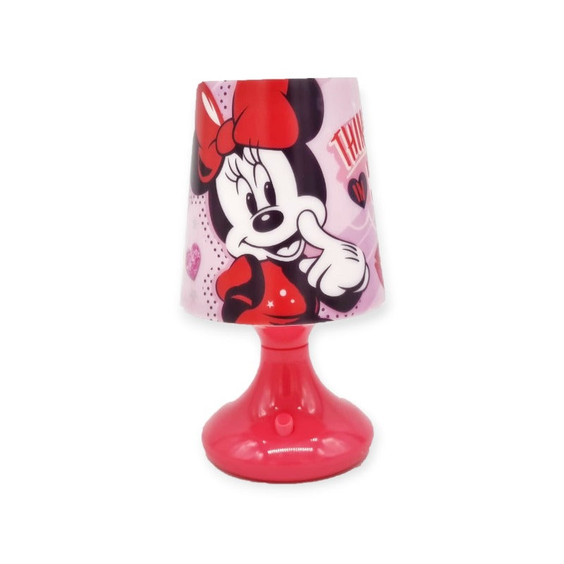 Lampada da scrivania Disney Minnie Mouse. Funziona a batterie AA Stilo, senza fili, la puoi spostare dove vuoi per tutta la tua camera