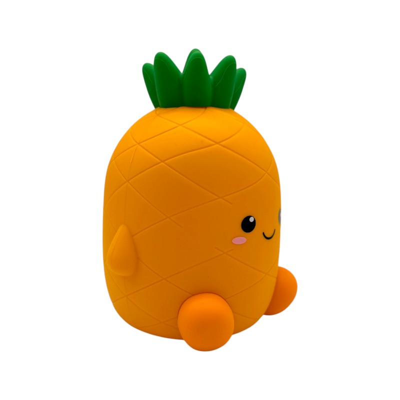 Lampada notturna ananas I-Total Fresh Market — silicone soft-touch, LED multicolore, timer 30/60 min, ricarica USB-C. Perfetta per la cameretta dei bambini. 
