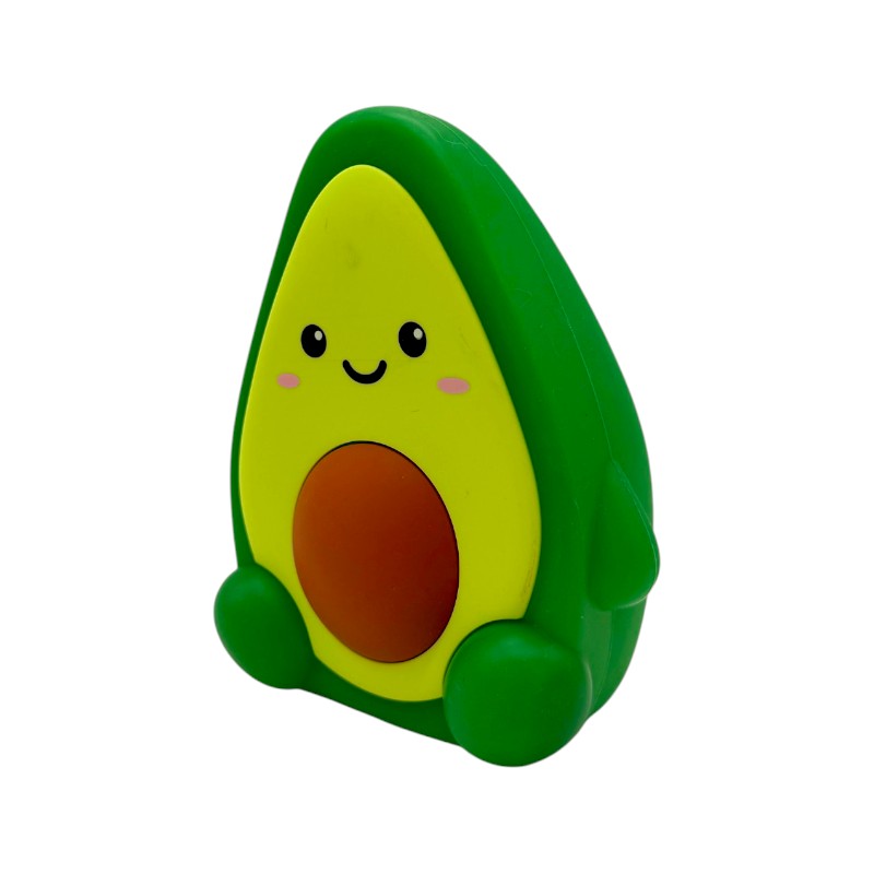 Lampada notturna avocado I-Total Fresh Market "Ava Avocado" — silicone soft-touch, LED multicolore, timer 30/60 min, USB-C. Perfetta per la cameretta.