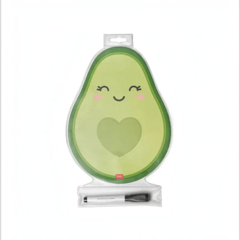 Lavagnetta magnetica Legami Avocado con pennarello incluso: superficie cancellabile, forma kawaii per il frigo. Scoprila ora!