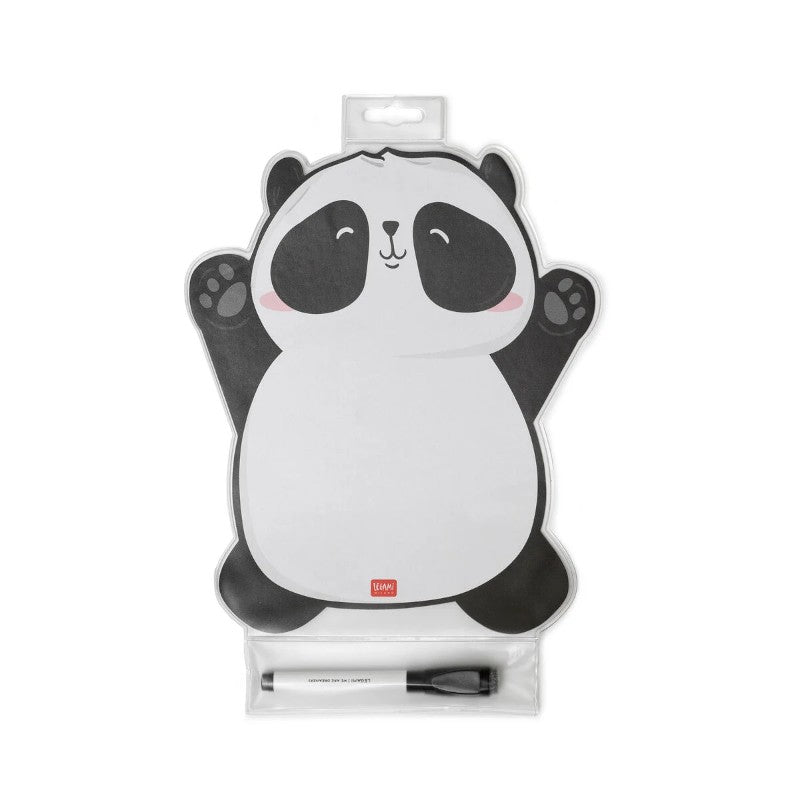 Lavagnetta magnetica Legami Panda con pennarello incluso: superficie cancellabile, design kawaii zampette alzate per il frigo. Scoprila! 