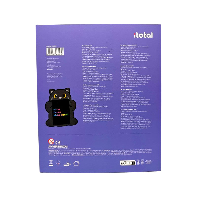 Lavagnetta tablet disegna scrivi e cancella a forma di gatto nero