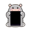 Tablet disegna scrivi e cancella a forma di ippopotamo