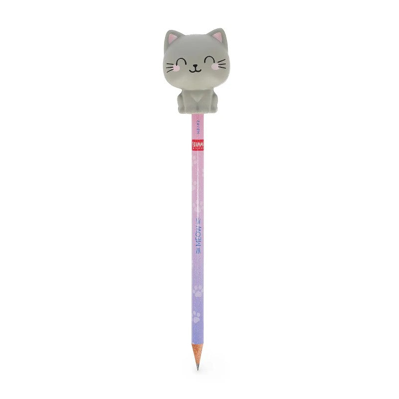 Matita HB Legami con squishy anti-stress — fusto decorato kawaii, topper morbido slow-rise, varianti ape, gatto, panda, unicorno e altri. 