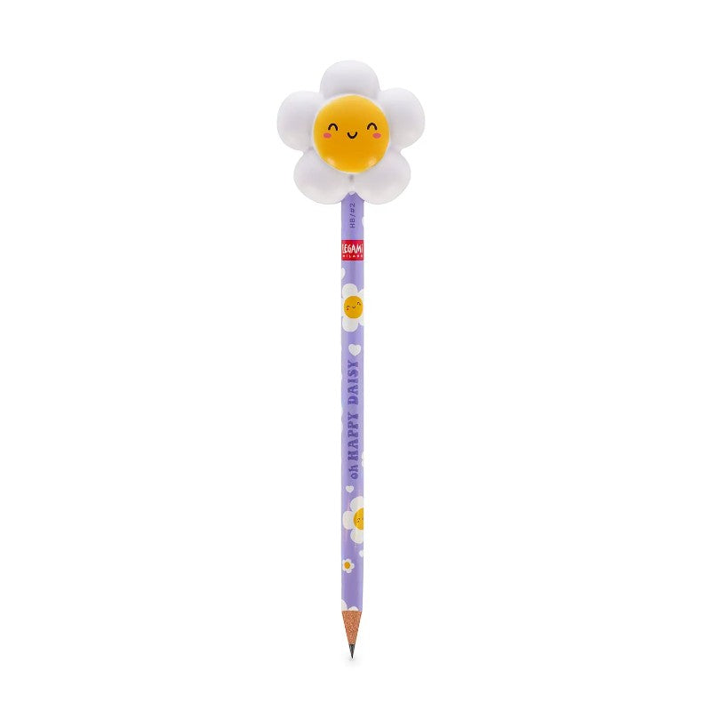 Matita HB Legami con squishy anti-stress — fusto decorato kawaii, topper morbido slow-rise, varianti ape, gatto, panda, unicorno e altri. 